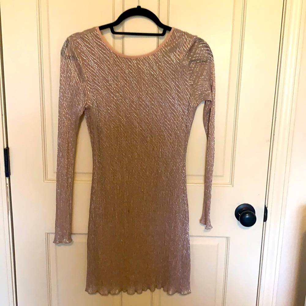 Pink metallic dress